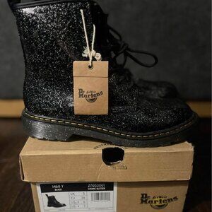 Dr Doc Martens Cosmic Glitter Black Boots